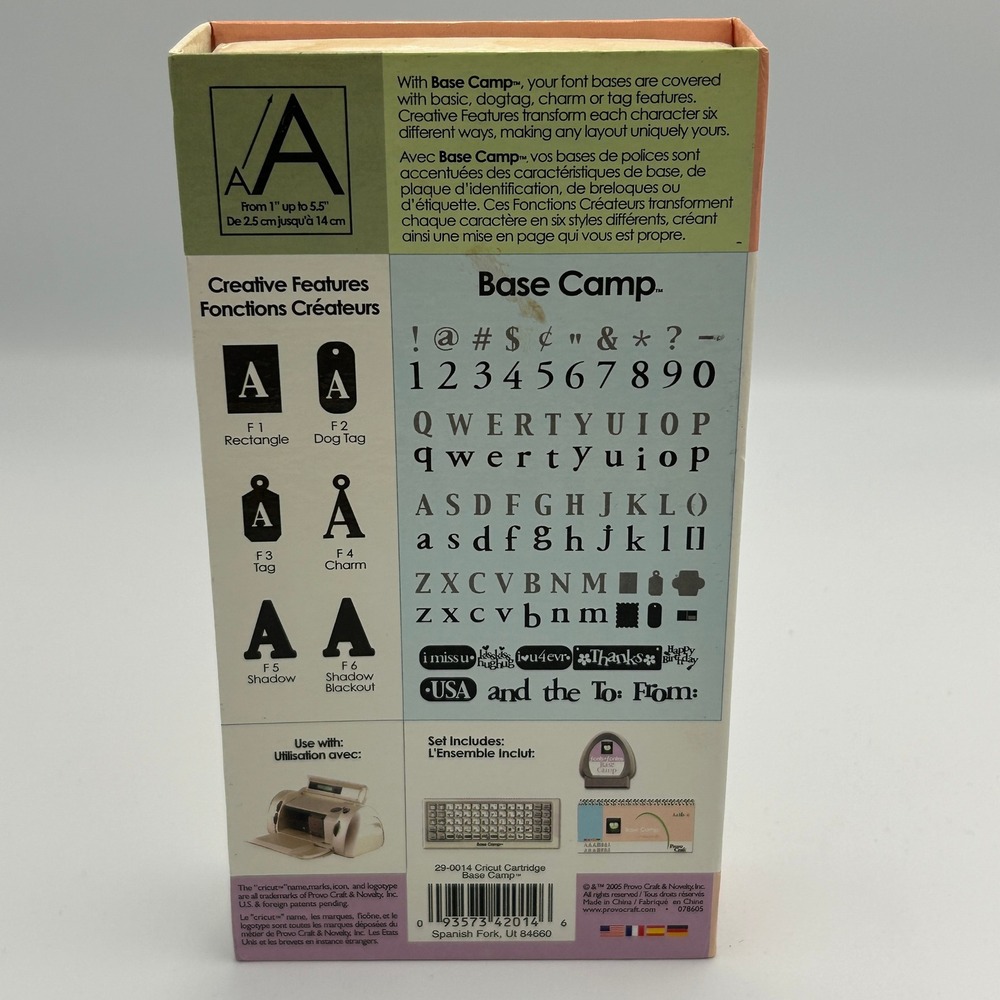 Cricut Font Cartridge "Base Camp" Provo Craft for Paper Crafting Scrapbook - Picture 4 of 7